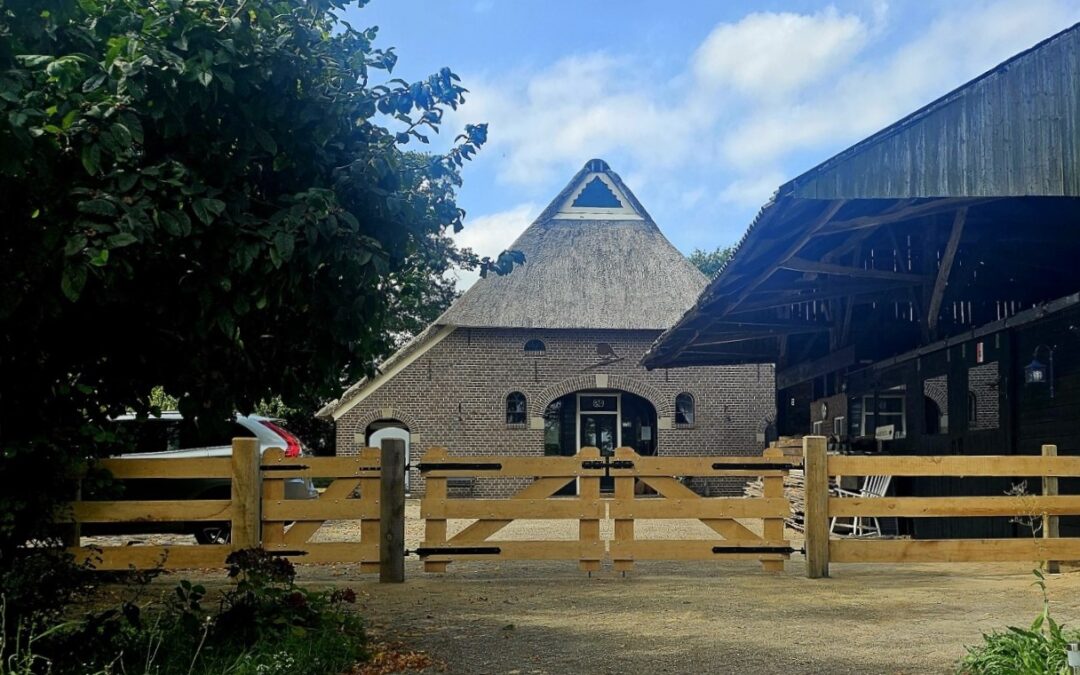 Toegangspoort met loophek en vast hekwerk, Kleverkamp 18