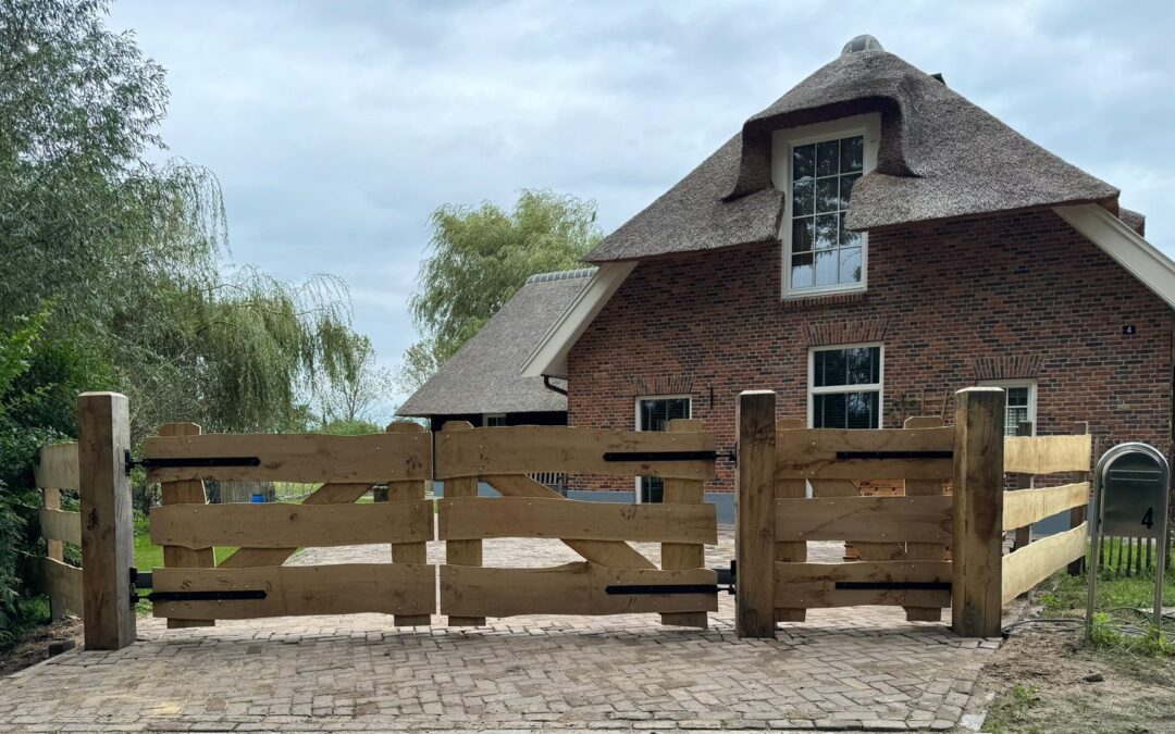 Toegangspoort Kleverkamp onbekant v.v. automatisering, klaphek en schapenraster